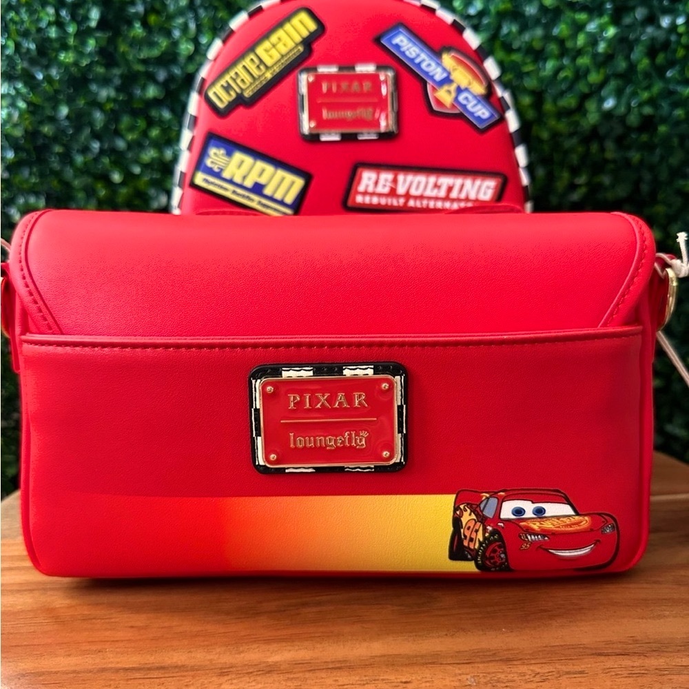 Loungefly Pixar Cars Lightning McQueen Rust-eze Lightup Mini Backpack set of 3 - Picture 3 of 10